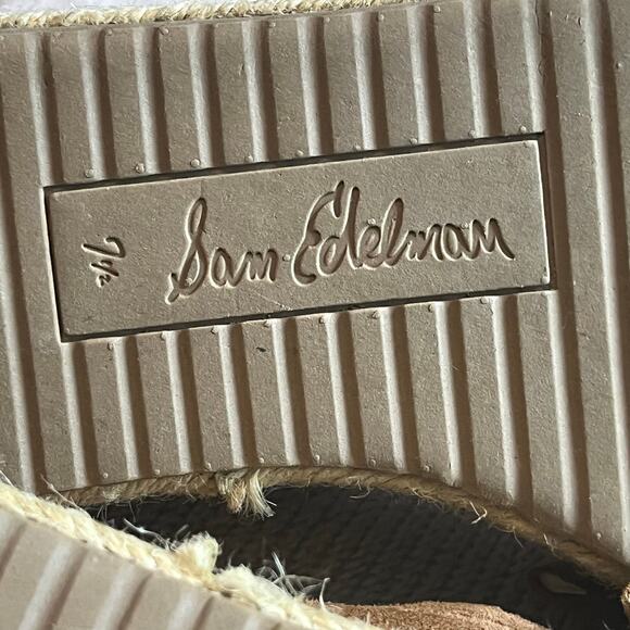 Sam Edelman Issa Suede Pom Pom Espadrilles Slip-On Flats Size 7.5 Boho Chic - Picture 9 of 10